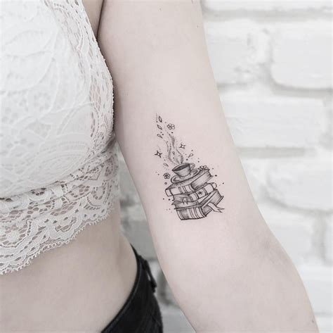 book and coffee tattoo|unique book tattoos.